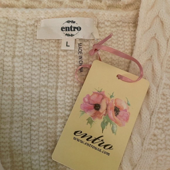 NWT Entro Structured Button Front Cardigan w/Gold Buttons. Classic! Size L - Picture 10 of 11